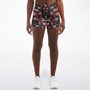 Black Red Marble Shorts