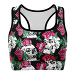 Women's Pink Rose Dead Poet Society Athletic Sports Bra