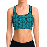 Blue Snakeskin Sports Bra