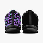 Women's Purple Wild Leopard Cheetah Print Half Print Gym Workout Running Sneakers Back