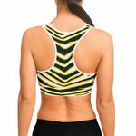 Green Bay Zebra Stripe Sports Bra