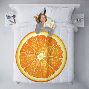 Fresh Orange Fruit Slice Winter Micro Blanket