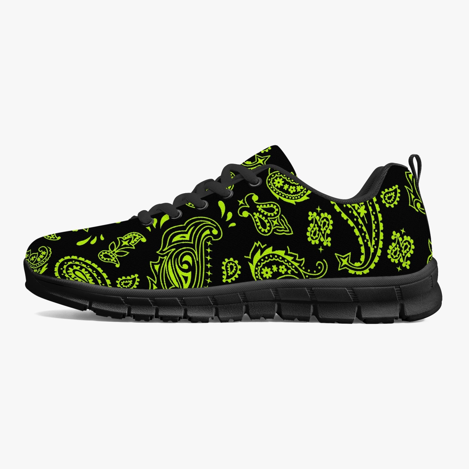 Highlighter Green Paisley Sneakers