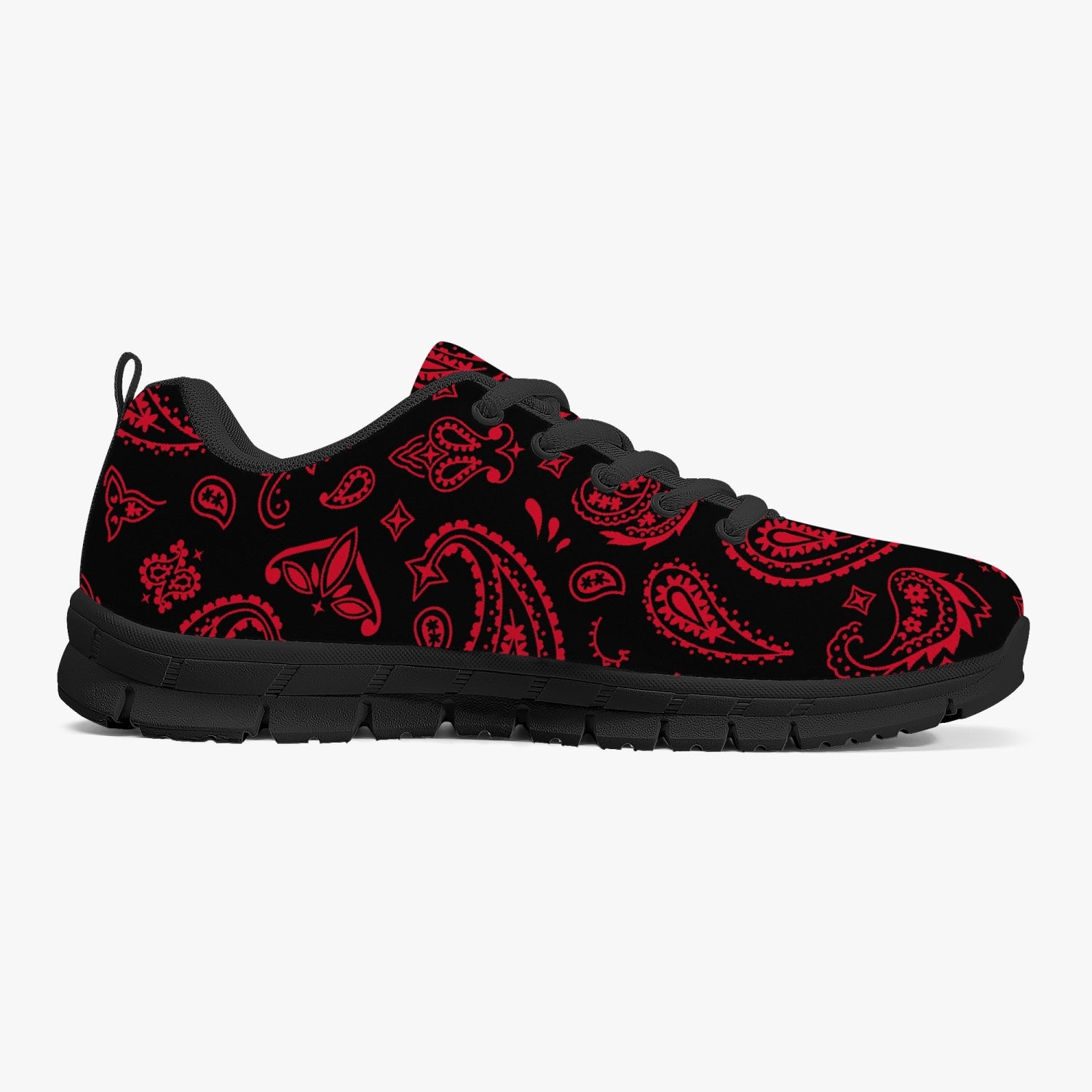 Black Red Paisley Sneakers