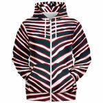 Unisex Houston Texas Football Zebra Stripe Animal Pattern Athletic Zip-Up Hoodie