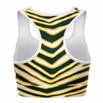 Green Bay Zebra Stripe Sports Bra