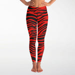 Women's Red Bengal Tiger Animal Print Pattern High-waisted Yoga Leggings