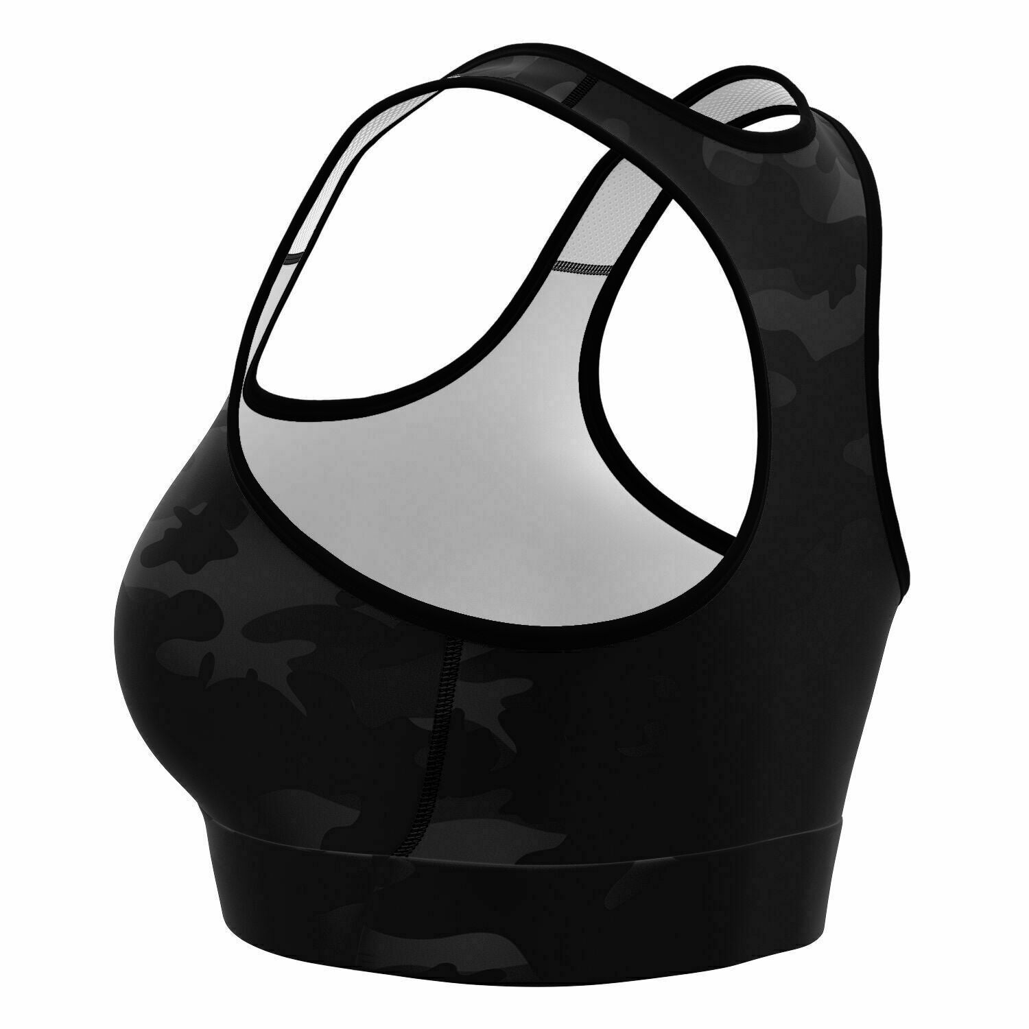 All Black Camo Sports Bra