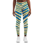 Women's San Diego Football Blue Wild Zebra Stripe Animal Pattern Mid-rise Athletic Yoga Leggings