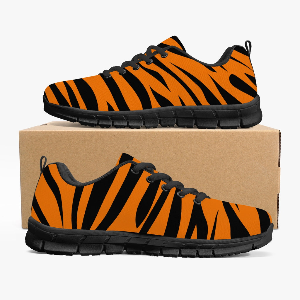 Women's Orange Eye Of The Tiger Stripes Running Shoes Sneakers