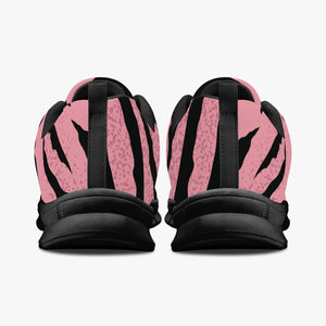 Women's Pink Tiger Stripes Workout Gym Running Sneakers Back