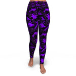 Women's Purple Digital Camouflage High-waisted Yoga Leggings Front
