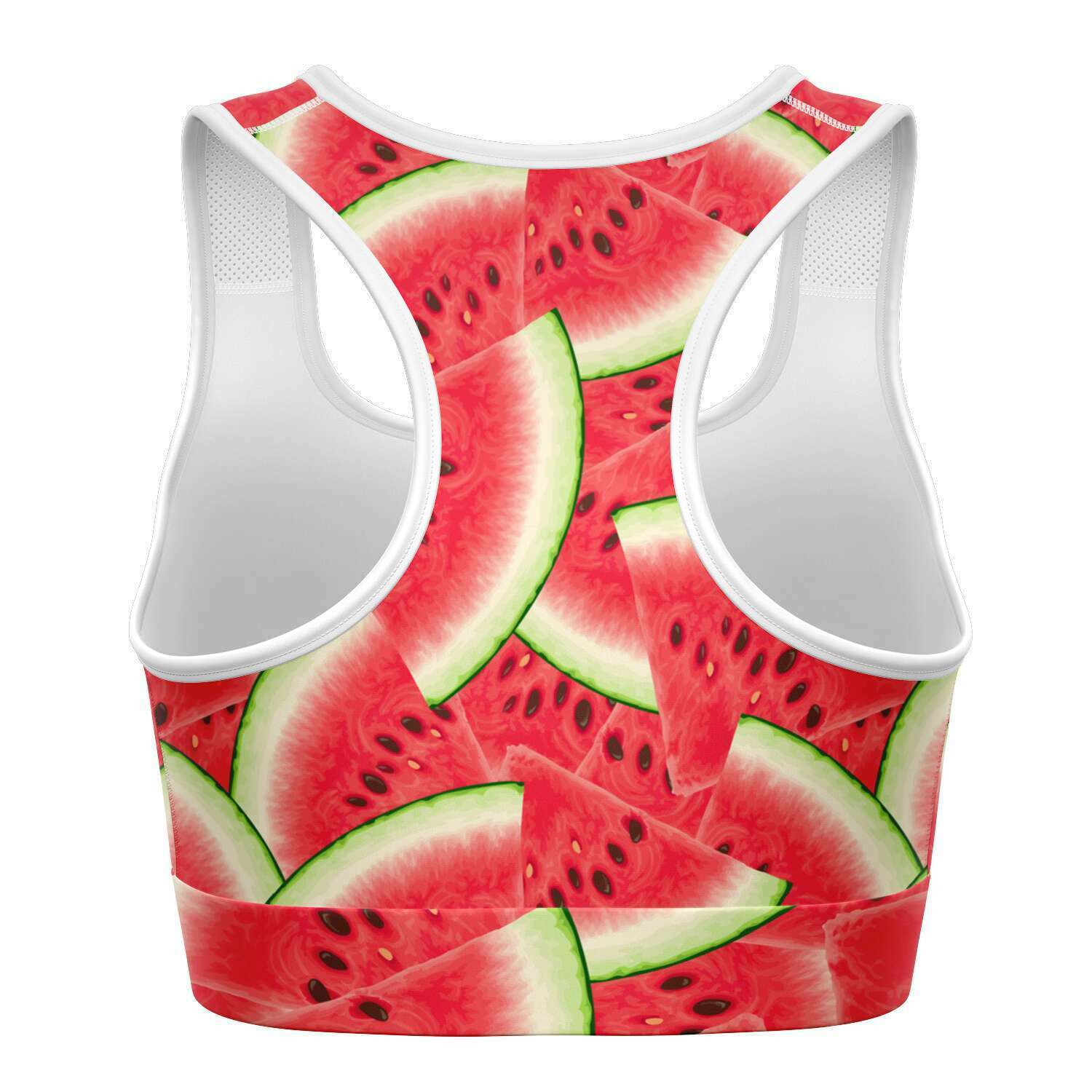 Women's Juicy Watermelon Slices Athletic Sports Bra Back