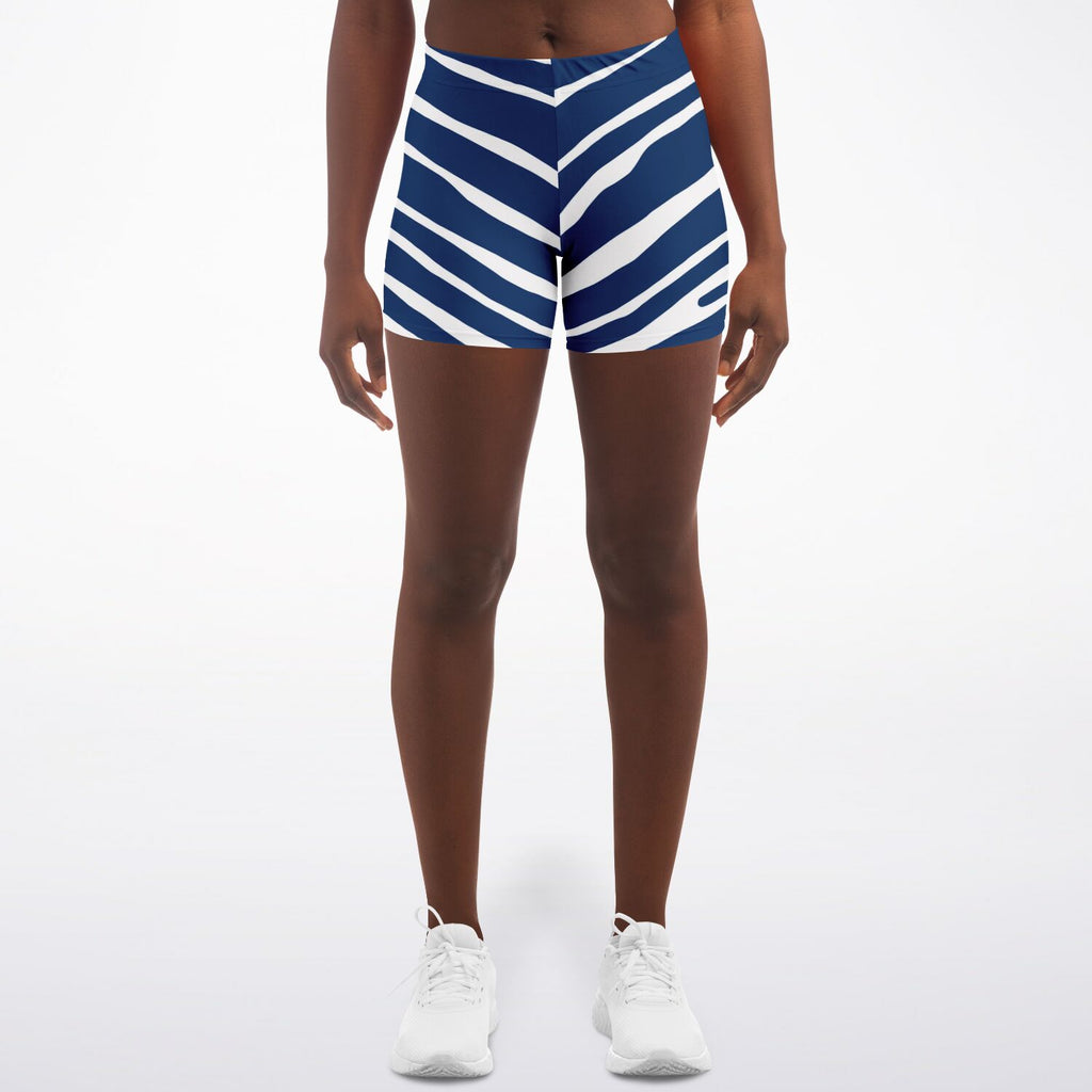 Women's Indianapolis Indiana Football Zebra Stripe Animal Pattern Mid-rise Athletic Booty Shorts
