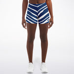 Women's Indianapolis Indiana Football Zebra Stripe Animal Pattern Mid-rise Athletic Booty Shorts