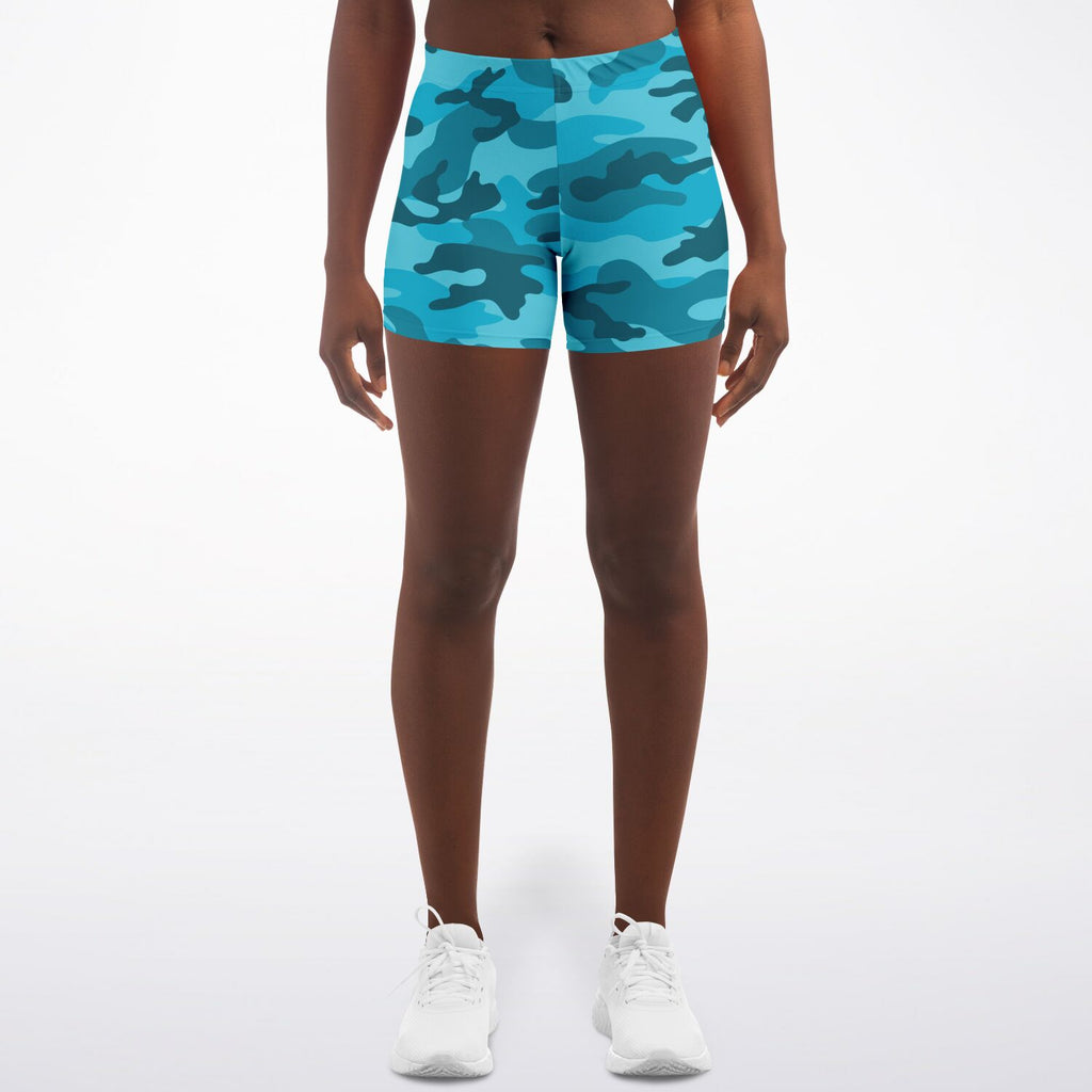 All Cyan Camo Shorts