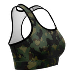 Women's Deep Jungle Camouflage Athletic Sports Bra Right