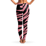 Women's Pink Tiger Stripes Mid-rise Yoga Leggings Back