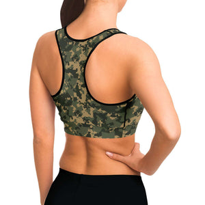 Women's Digital Army Camouflage High-Waisted Yoga Leggings Model Right