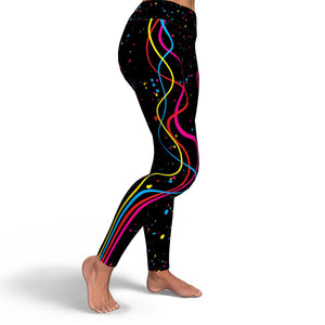 Women's High-waisted CMYK Color Splatter Yoga Leggings Right