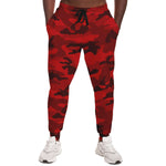 Unisex All Red Camouflage Athletic Joggers