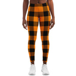 Orange Lumberjack Plaid Leggings