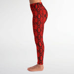 Red Snakeskin Leggings