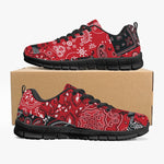 Red Paisley Patchwork Workout Gym Running Sneakers