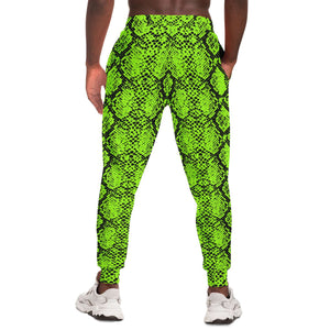 Green Snakeskin Joggers