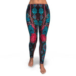 Women's Warrior Princess Tribal Mid-rise Yoga Leggings Front