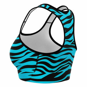 Blue Eye Of The Tiger Sports Bra