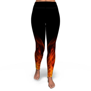 Women's Witchy Woman Hot Rod Fire High-Waisted Yoga Leggings Front