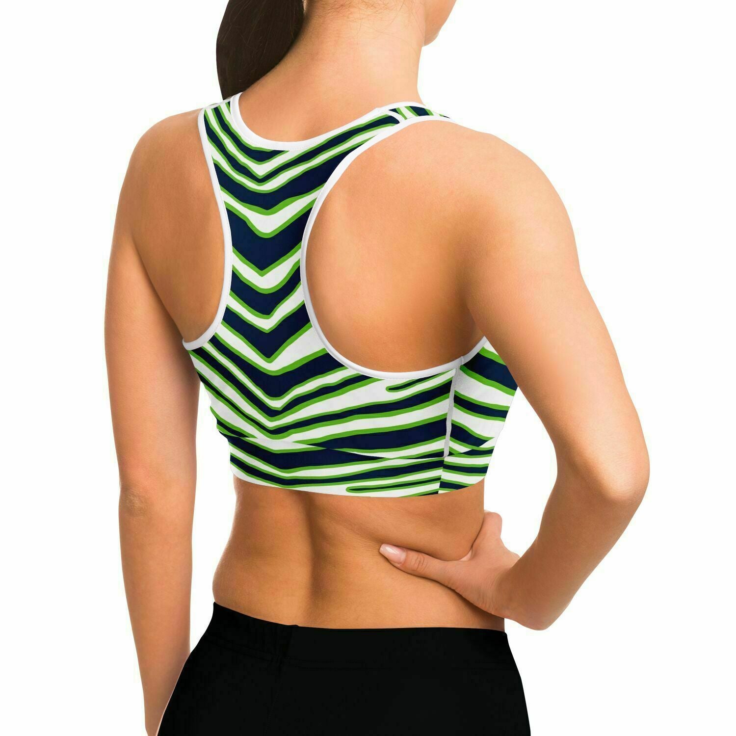 Seattle Zebra Stripe Sports Bra