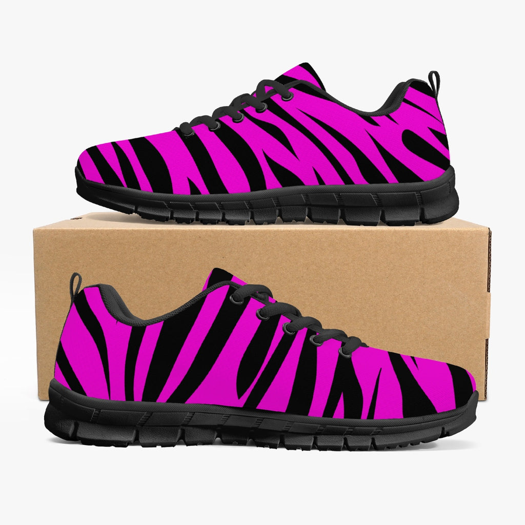 Unisex Wild Pink Bengal Tiger Stripes Animal Pattern Running Shoes Sneakers