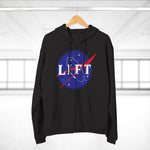 Black NASA LIFT Heavy Space Gym Workout Unisex Zipper Hoodie Hangar