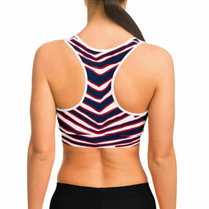 New England Zebra Stripe Sports Bra