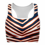 Women's Denver Colorado Football Red Wild Zebra Stripe Animal Pattern Athletic Sports Bra