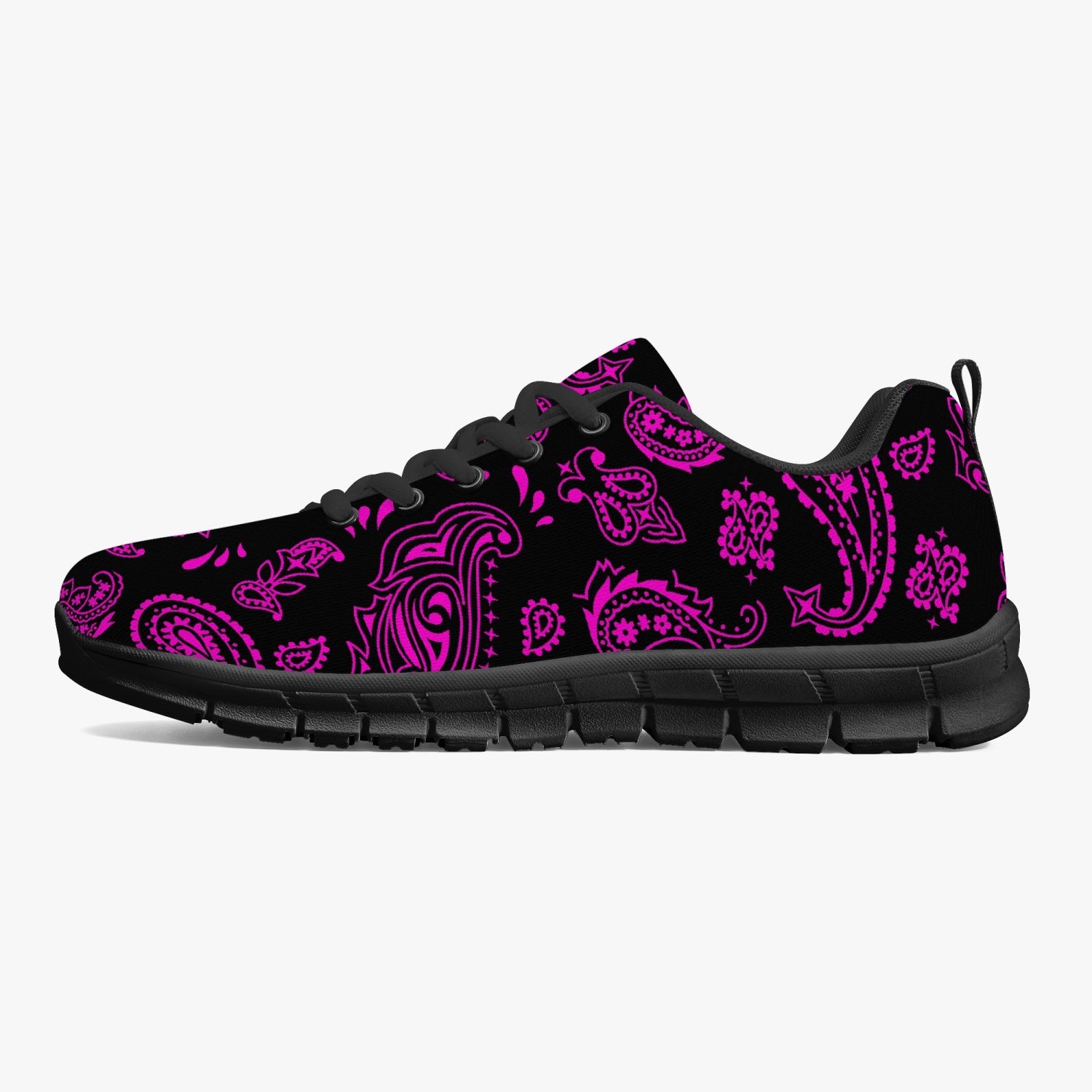 Black Pink Paisley Sneakers
