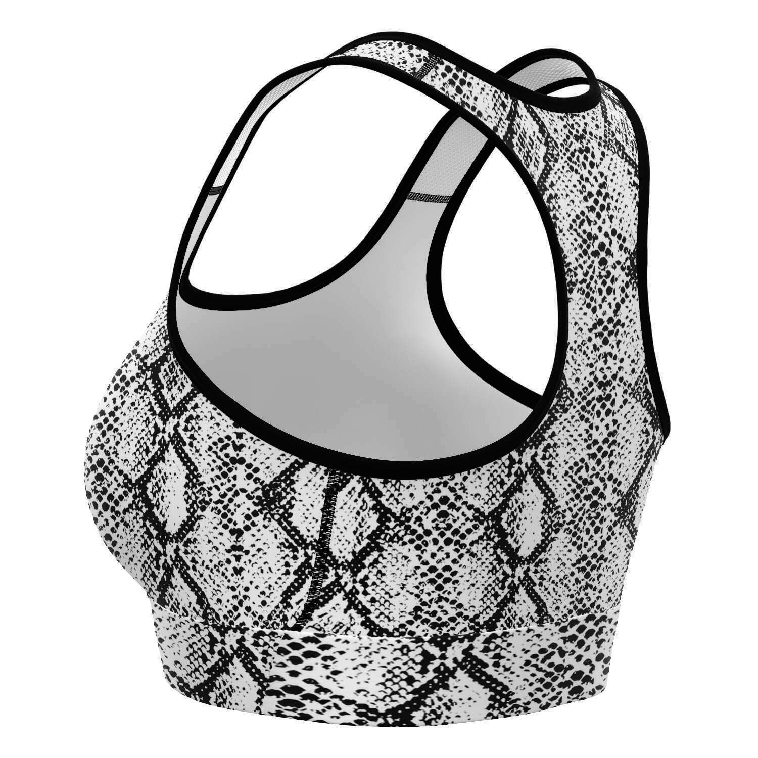 White Snakeskin Sports Bra