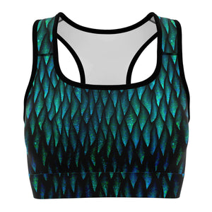 Women's Green Mother Of Dragons Athletic Sports Bra