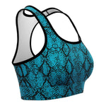 Blue Snakeskin Sports Bra