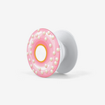 Pink Glazed Breakfast Pastry Donut Pearl Popsocket Side White