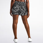 Black Marble Swirl Running Shorts