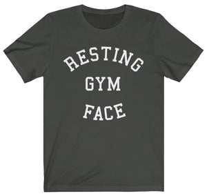 Dark Grey Resting Gym Face Fitness Weightlifting Powerlifting CrossFit T-Shirt