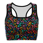 Women's Mardi Gras Party Confetti Athletic Sports Bra Front