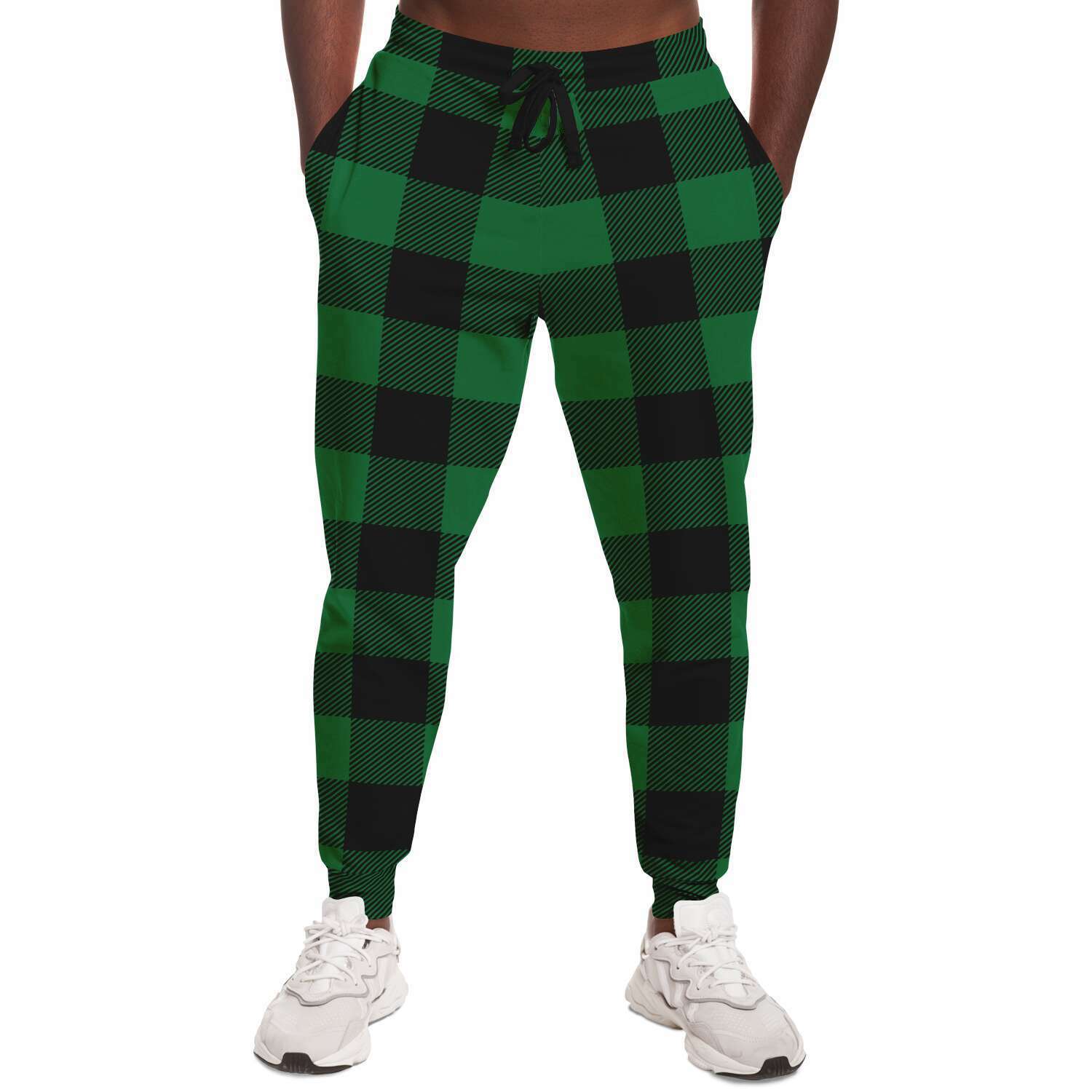 Unisex Green Lumberjack Plaid Tartan Joggers