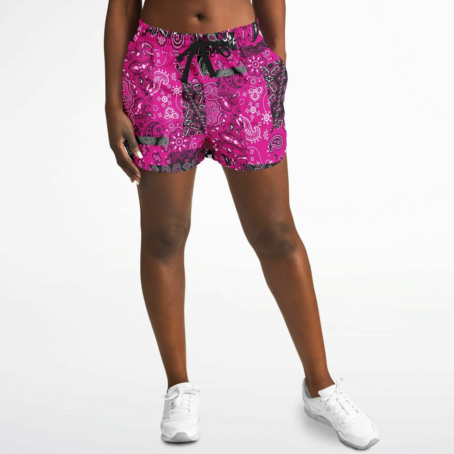 Pink Paisley Patchwork Running Shorts