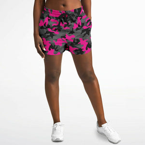 Black Pink Camo Running Shorts