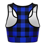 Blue Lumberjack Plaid Sports Bra