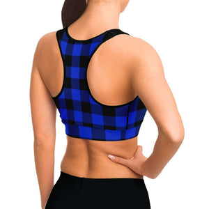 Blue Lumberjack Plaid Sports Bra